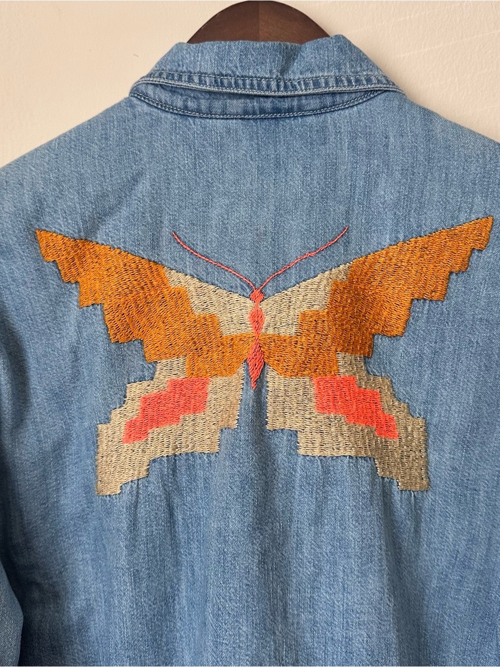 MOTHER | Embroidered Butterfly Denim Jacket (s) NWT - Picture 14 of 16